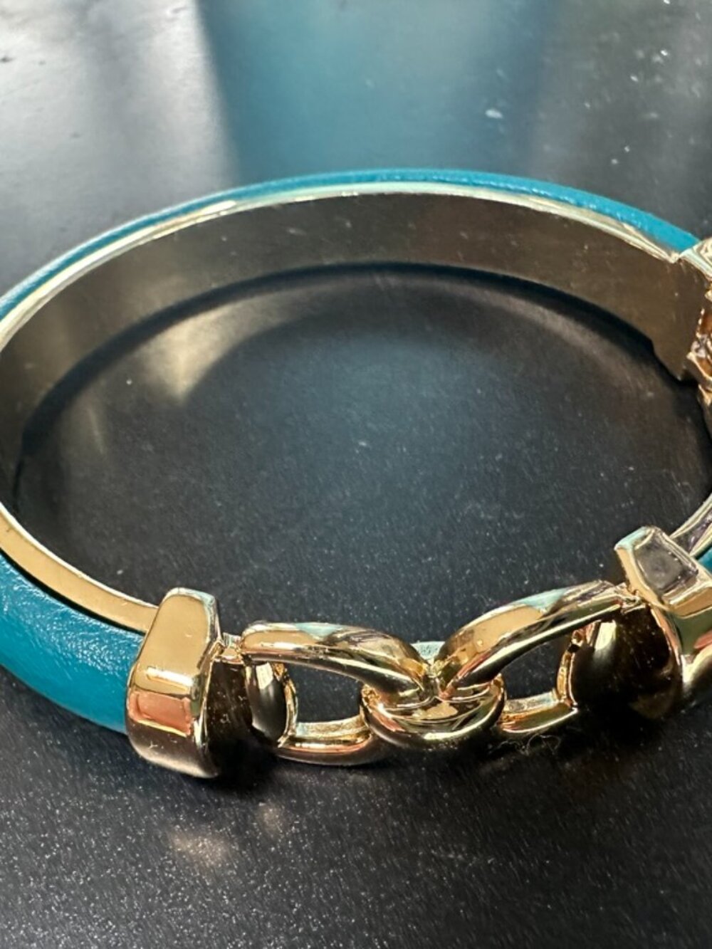 Fashion Bracelet Teal and Gold NEW